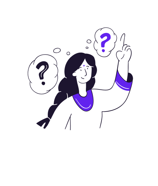 Woman with questions Woman with questions
